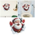 thumbnail image 2 of 3D Christmas Wall Stickers, Elk Santa Breaking Through Wall Design, Removable Peel and Stick Window Clings, Winter Holiday Party Decor -1Pcs, 2 of 6