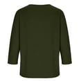 thumbnail image 5 of Babysbule Women's Henley V Neck 3/4 Sleeve T Shirt, Casual Button Placket Loose Solid Top for Daily Work School, 5 of 6