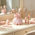 thumbnail image 6 of Princess Dress Desktop Storage Box - 4.3In Plastic Pen Holder, Cute Pink Skirt Organizer for Makeup Brushes Pens, Kawaii Vanity Desk Decor Gift for Women and Teens, Desktop Organizing Decorations, 6 of 6