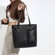 thumbnail image 2 of Bolso de hombro acolchado de cuero PU para mujer, 2 uds., bolso cruzado, bolso de mano (negro), 2 of 7