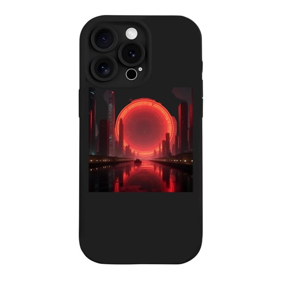 iPhone 15 Pro Case - Lightweight Yellowing Resistant with Futuristic Red Portal Design Perfect Fit for iPhone 15 Pro Stylish and Durable Protection