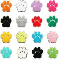 LOLIPPYY 16pcs Dog Paw Patches Iron on Paw Print Embroidery Appliques Pet Cat Dog Footprint Appliques DIY Craft Animal Iron On Patches for Hats Bags Jackets