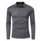 thumbnail image 2 of Hombres Sólido Casual Pullover Manga larga Turndown Slim Fit Camisa Blusa Pompotops oipoqjl27599, 2 of 8