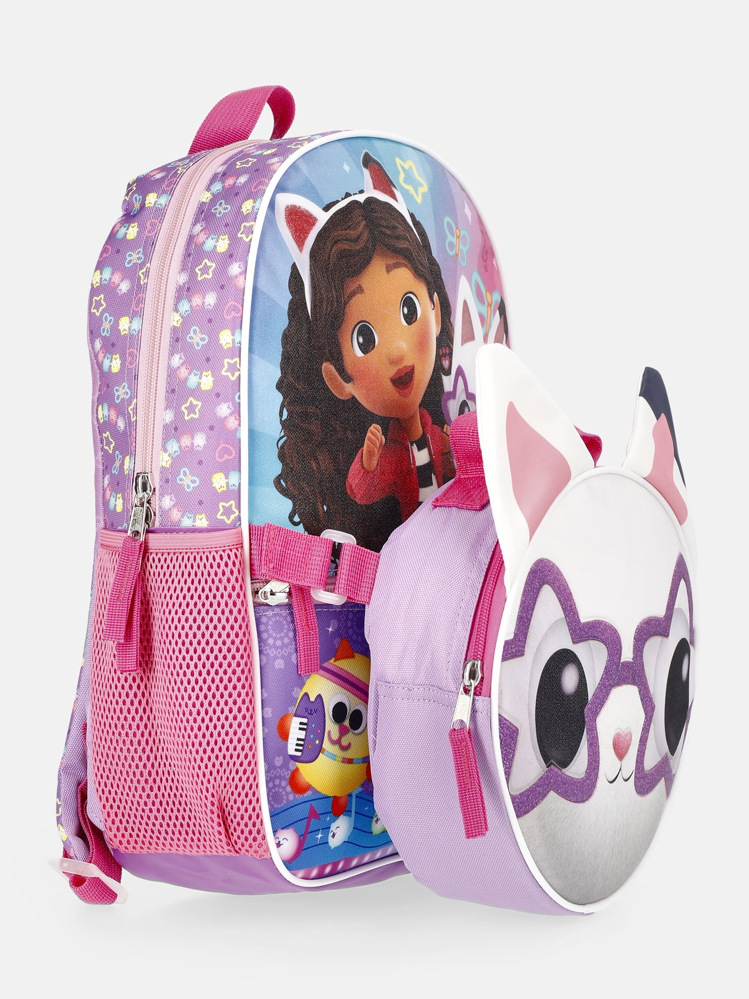Universal Studio Gabby's Dollhouse 14" Toddler Backpack with Lunch Kit -Lavender