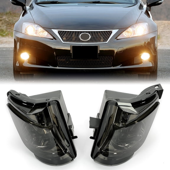 Kojem Fog Lights for 2006 07 08 09 10 Lexus IS250 IS350 Fog Lamp Bumper Driving Smoked Fog Light 2PCS