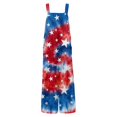 thumbnail image 6 of JULMCOMO 4th of July Jumpsuits for Women USA Flag Cotton Linen Red White Blue Overalls 250th Year Sleeveless Button Straps 1776 Jumpsuits with Pockets Wine L, 6 of 6