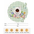 thumbnail image 6 of 13 Inch Round Placemats Set of 4, Easter Non Slip Heat Insulation PP Table Mats, Spring Watercolor Bunny Eggs Butterflies Green Plaid Washable Place Mats for Kitchen Dining Party Table Decor, 6 of 7