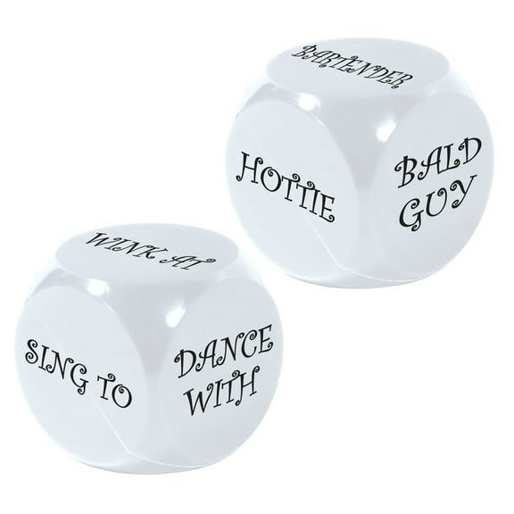 Beistle Decision Dice Bachelorette Party Fun Game, 1.25", White/Black