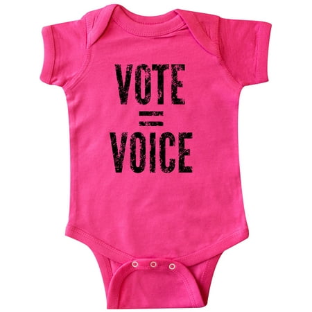 

Inktastic Vote Equals Voice Distressed Black Text Gift Baby Boy or Baby Girl Bodysuit