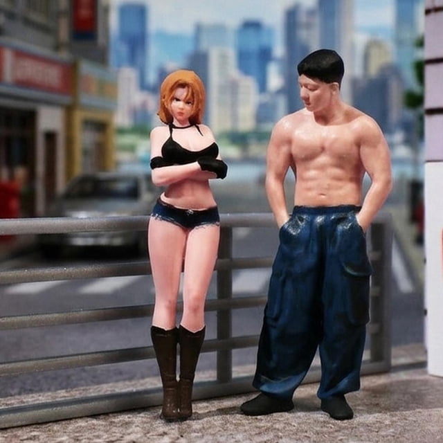 Figuras de a escala 1/64, figuras de resina para hombres y mujeres, adornos, miniaturas para proyectos de bricolaje, decoración de de