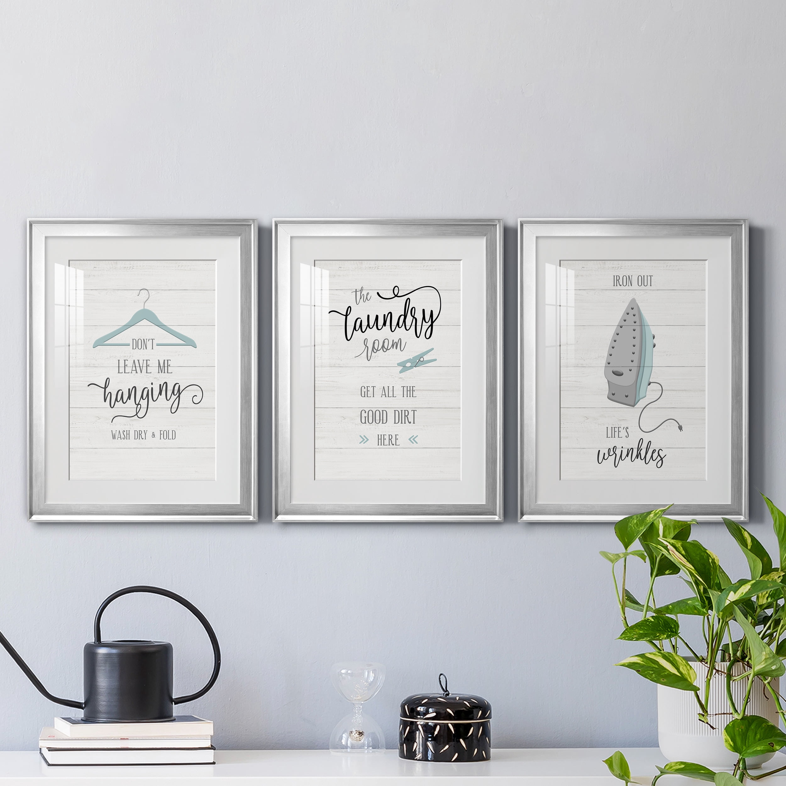Don't Leave Premium Framed Prints Set of 3 - Ready to Hang - 18 x 24 Each - Silver Frame
