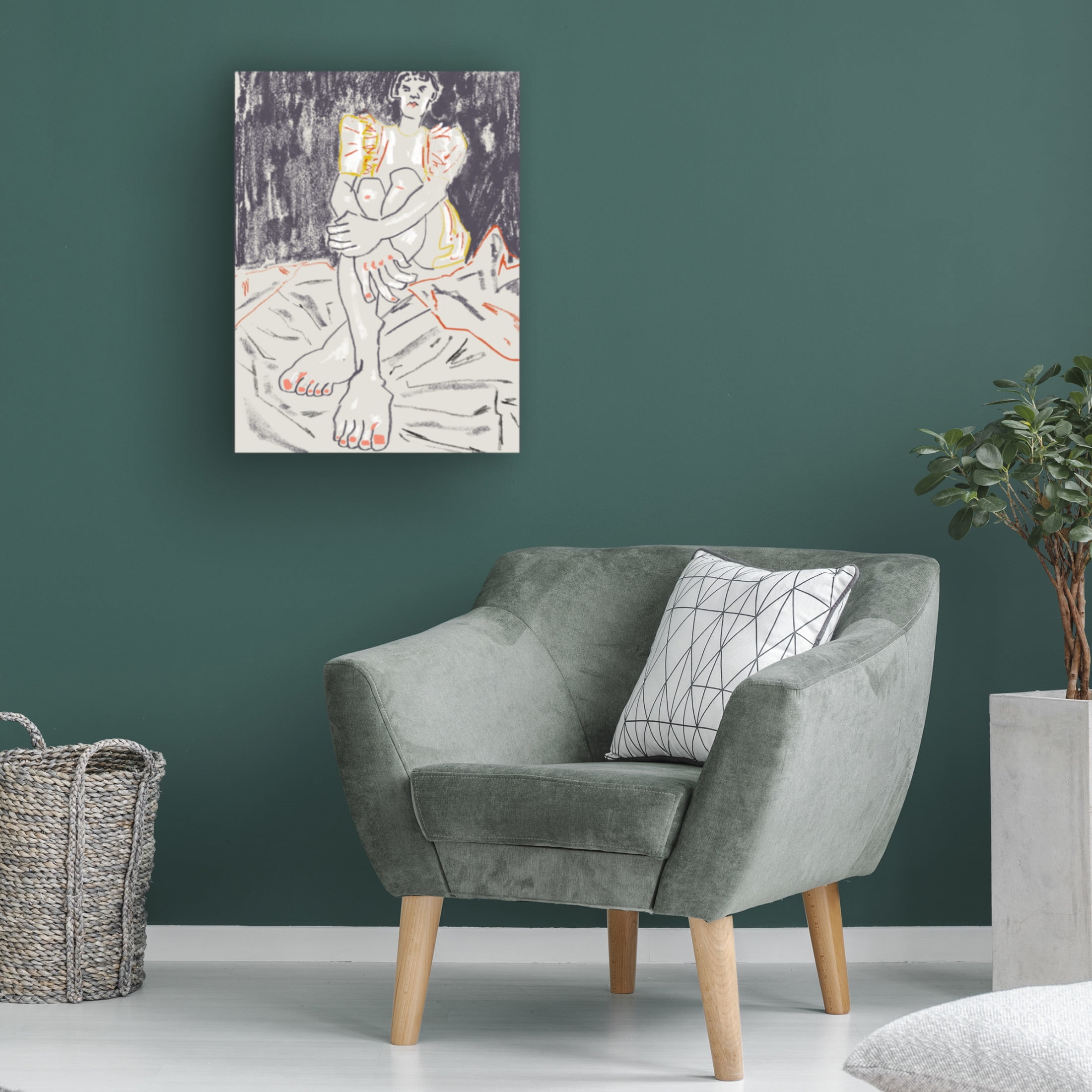 Trademark Fine Art Francesco Gulina The Girl In The Yellow Dress Dark Canvas Wall Art