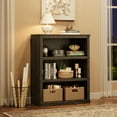 thumbnail image 5 of EastVita 3 Tier Bookcase,Farmhouse Book Shelf with Storage,40" Low Wooden Open Display Bookshelves,Dark Oak, 5 of 8