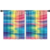 Blackout Kids Curtains,Colorful Striped Pattern Childrens Insulated Curtains Set Of 2,Bedroom Essentials,Toddler Room Decor 42"x54"