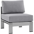 thumbnail image 5 of Modway Shore 6 Piece Outdoor Patio Aluminum Sectional Sofa Set in Silver Navy, 5 of 8