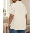 thumbnail image 3 of Oryer Womens Plus Size Tops V Neck Trendy Tunic Polo Casual Shirts Short Sleeve Womens Blouses Summer, 3 of 7