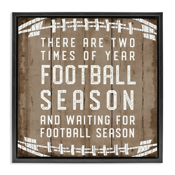 Stupell Industries Time of Year Football Season Sports Painting Black Floater Framed Canvas Art Print Wall Art, 18 x 18