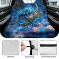 thumbnail image 6 of Xoenoiee Galaxy Turtle Flower Print Rear Bench Towel Seat Covers, Universal Back Seat Cover Split Bench for Cars, Trucks, SUVs, Waterproof Auto Seat Protector for Most Vehicles, 6 of 7