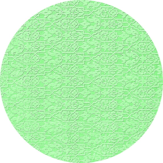 Ahgly Company Indoor Round Solid Emerald Green Modern Area Rugs, 3' Round
