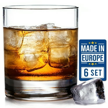 Crystalia Set of 6 Old Fashioned Whiskey Glass Set, Premium Rocks Glasses for Cocktails, Bourbon, Scotch, Cognac and Irish Whisky, 10 1/4 oz