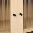 thumbnail image 5 of Penelope Modern Fluted Glass Bookshelf Cabinet with Drawers, Coastal Oak, 5 of 15