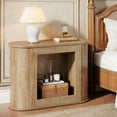 thumbnail image 3 of Finmind Farmhouse Side Table, 2-Tier Narrow Rustic Bedside Nightstand with Storage for Living Room, Light Brown, 3 of 8