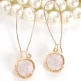 thumbnail image 3 of Humble Chic Opal Druzy Threaders - Boho Glitter Long Hoop Drop Earrings for Women, 3 of 10