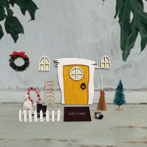 EGNMCR Mini Doll House Christmas Decoration Miniature Christmas Scene DOLLHOUSE Christmas Set Mini plaything Birthday Gifts for Kids