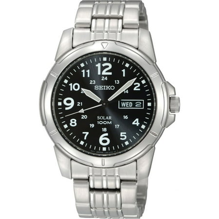 Quartz Wr Watch Seiko Men's SNE095P1, Solar Quartz,Stainless steel Case and bracelet,day,date,100m WR,SNE095 ()