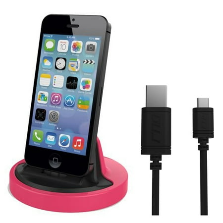 RND Apple Certified Lightning to USB dock for the iPhone [6 / 6 Plus / 6S/ 6S Plus/ 5 / 5S / 5C) or iPod Touch Data Sync and Charge 8-Pin Dock. Compatible with some phone cases. [Black and