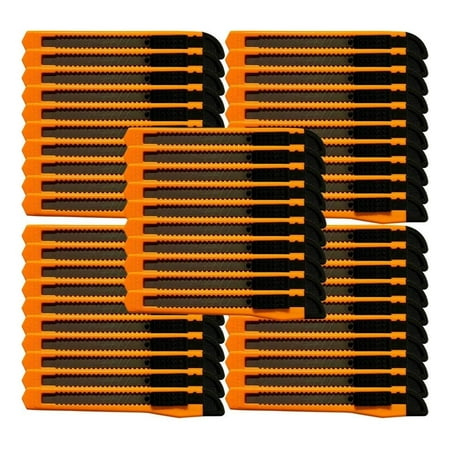 

50x Bulk Small Neon Orange Utility Knife Box Cutters Snap Off Blade 9MM