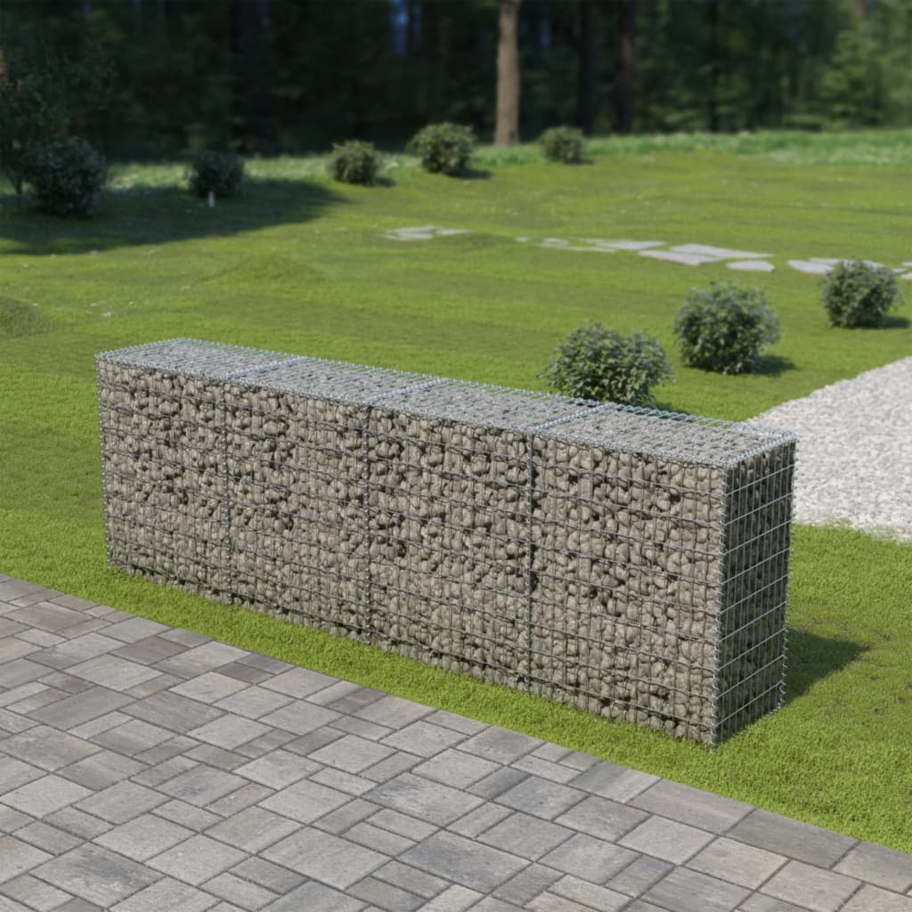 New Gabion Wall with Covers Galvanized Steel 78.7"x7.87"x33.5" 