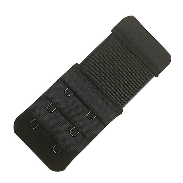 Minnieouse Extensor de sujetador para mujer, gancho de correa de extensión de sujetador Flexible de poliéster, 5,7 cm, 3 filas, gancho de Accesorios de disfraces Negro 2 gancho