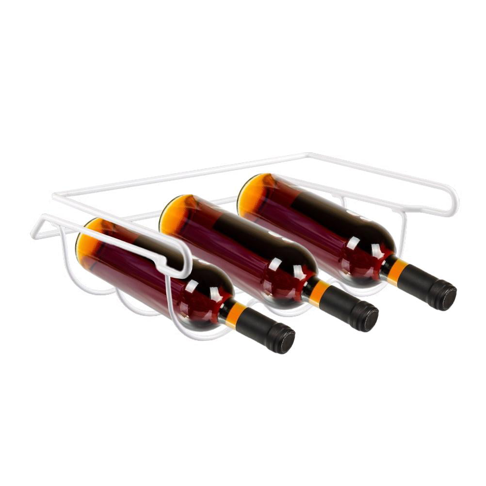 Fridge Wine Rack Bottle Shelf Refrigerator Slide On Rack Holds 3 Bottles and Fits Most Fridge Shelves Set 2 
