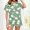 Green, variant on SwiftWear Women's Summer Vintage Print Button. Pajama Set 2 Piece- Retro Collar Short Sleeve Top & Shorts Cozy Loungewear