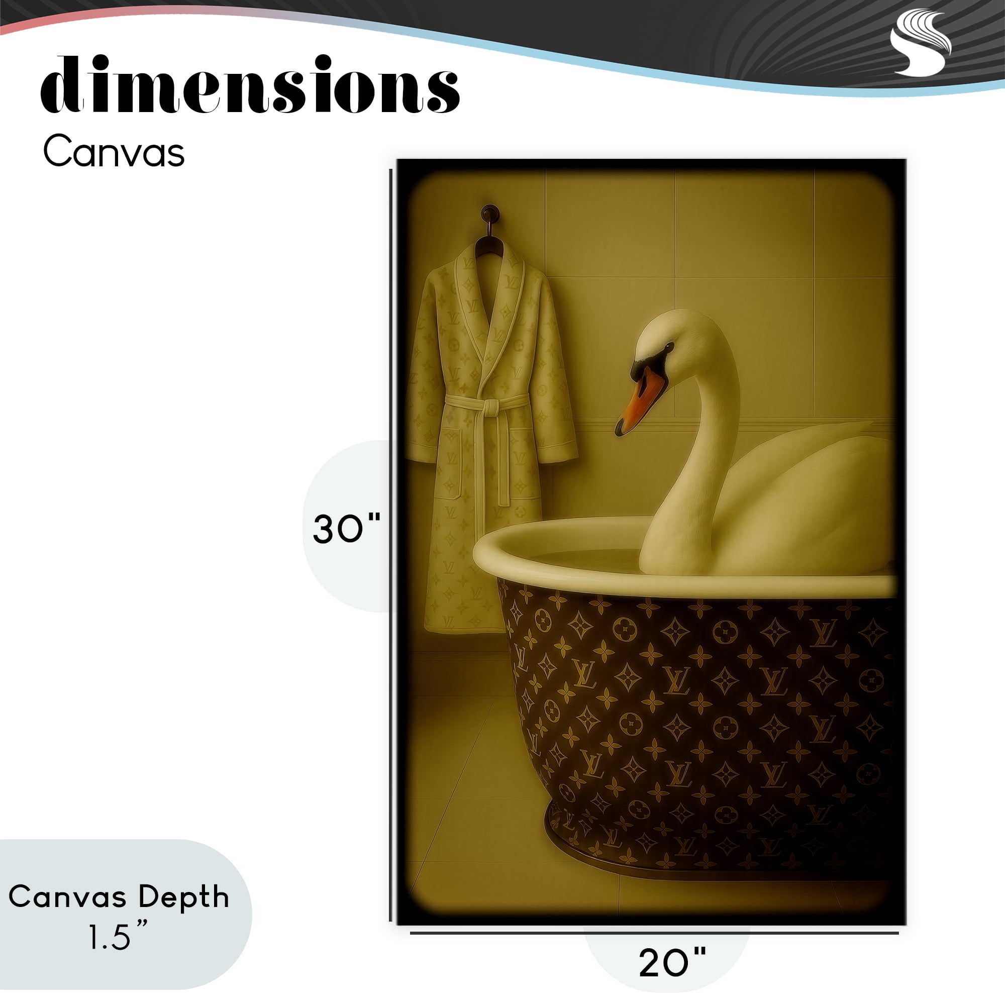 Stupell Industries Couture Swan in Luxury Tub Canvas Wall Art, design by Grotto Studios