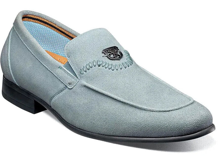 Men's Stacy Adams Quincy Moc Toe Bit Slip On Shoes Light Blue 25602459