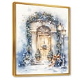 thumbnail image 2 of Designart "Winter Chirstmas Floral Farm Door II" Farm Framed Wall Art - Country White Farm Door Floral Entryway Framed Wall Art Print, 2 of 6