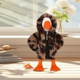 thumbnail image 3 of Traje de ganso con capucha de 7 pulgadas para escritorio Estatua de ganso para escritorio con cremallera Estampado de leopardo Disfraz de animal pequeño para festivales, 3 of 3