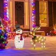 thumbnail image 4 of Christmas Light Up Reindeer Family Set, Outdoor Lighted Deer Decor Iron Deer Lights, Lighted Holiday Reindeer Decor for Front Yard Patio Lawn Garden, 4 of 6