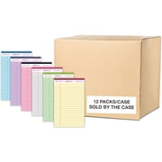 Roaring Spring Enviroshades Case of Mini Recycled Legal Pads, 12 Six Packs, 5" x 8" 50 Sheets, Assorted Colors