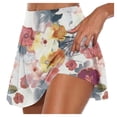thumbnail image 2 of Women's Printed Athletic Pleated Tennis Skirt with Built-in Shorts, High Waist Stretchy Yoga Golf Skort for Running, Gym Workout, Casual Sportswear and Spring Summer Activities,Gray-5,XL, 2 of 6