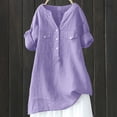 thumbnail image 4 of WCJM Women's Summer Short Sleeve Loose T Shirt High Low Hem Babydoll Peplum Women's Short Sleeve T-Shirt Loose Shirt Top Stand Solid Color Medium Sleeve Collar Casual Women's Shirt Women's Shirt, 4 of 6