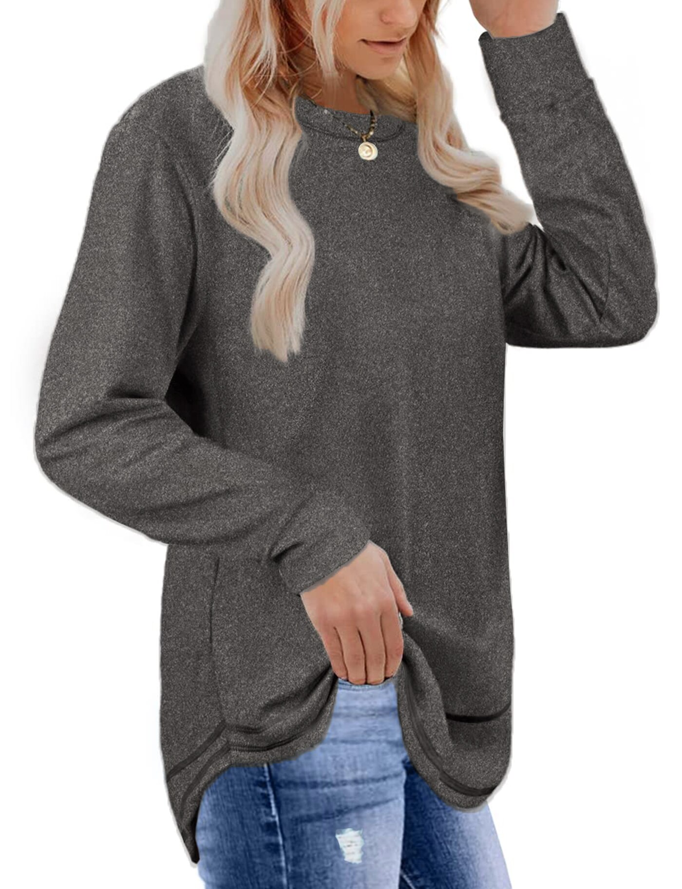 Fantaslook Sweatshirts for Women Crewneck Casual Long Sleeve Shirts ...