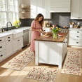 thumbnail image 3 of Findosom Floral Non-Slip Kitchen Rugs Set of 3,Washable Kitchen Mat Farmhouse Kitchen Floor Mats Runner for Home Sink Entrance Laundry Hallway,20"x32"+20"x47"+20"x59" Brown, 3 of 8