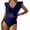 Navy#1, variant on MGCWSH Womens One Piece Swimsuits Tummy Control Bathing Suits Ruffle Sleeve Mesh Swimsuit Full Coverage Swimwear Black XL