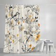 thumbnail image 3 of Shower Curtains for Bathroom, Yellow Grey Botanical Waterproof Fabric Shower Curtain, Spring Floral Birds Vintage Decorative Bathroom Curtain for Bathtub, 66"x72", No Hooks Included, 3 of 9
