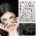 thumbnail image 7 of 4 Sheets Halloween Nail Art Stickers 3D Self Adhesive Cute Coal Ball Ghost Skull Designs Pumpkin Nail Stickers Spider Web Stars Bat Nail Decals Sticker Halloween Nails Art Supplies for Women, 7 of 7