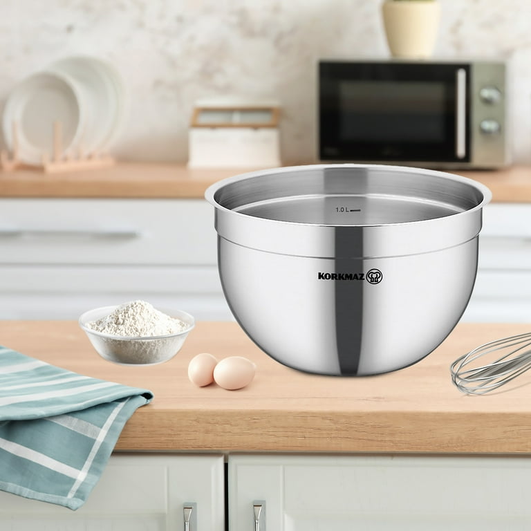 Korkmaz Gastro Proline 1.8 Quart Stainless Steel Mixing Bowl in