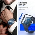 thumbnail image 7 of XiHAMA Waterproof Case Compatible with Apple Watch SE (2nd Gen) Series 6 5 4 Screen Protector, Tempered Glass Hard PC Bumper Face Cover, 7 of 7